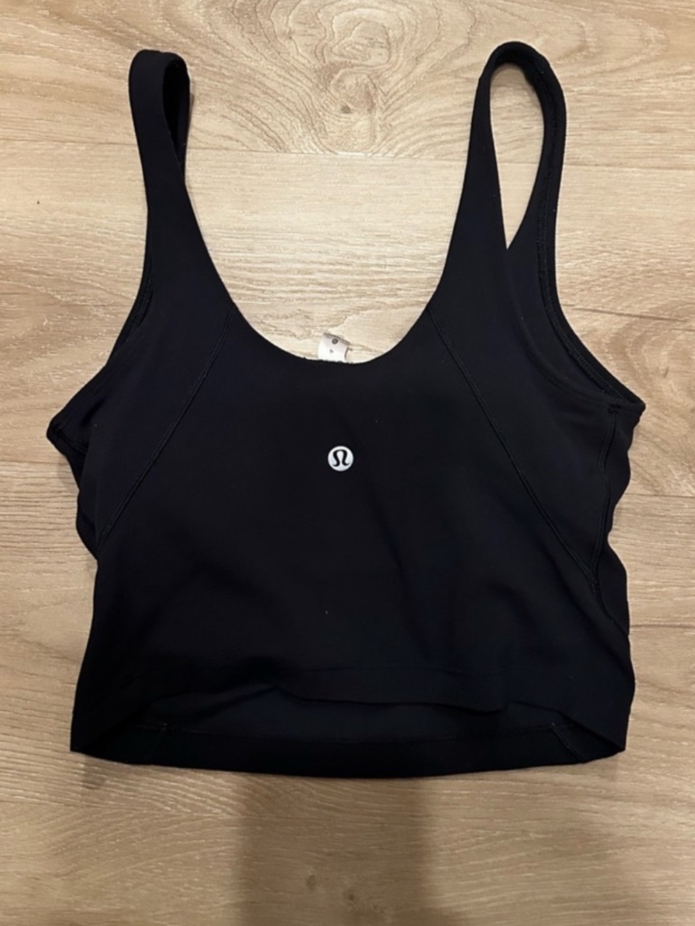 lululemon athletica Black Scoop Neck Crop Tank Top